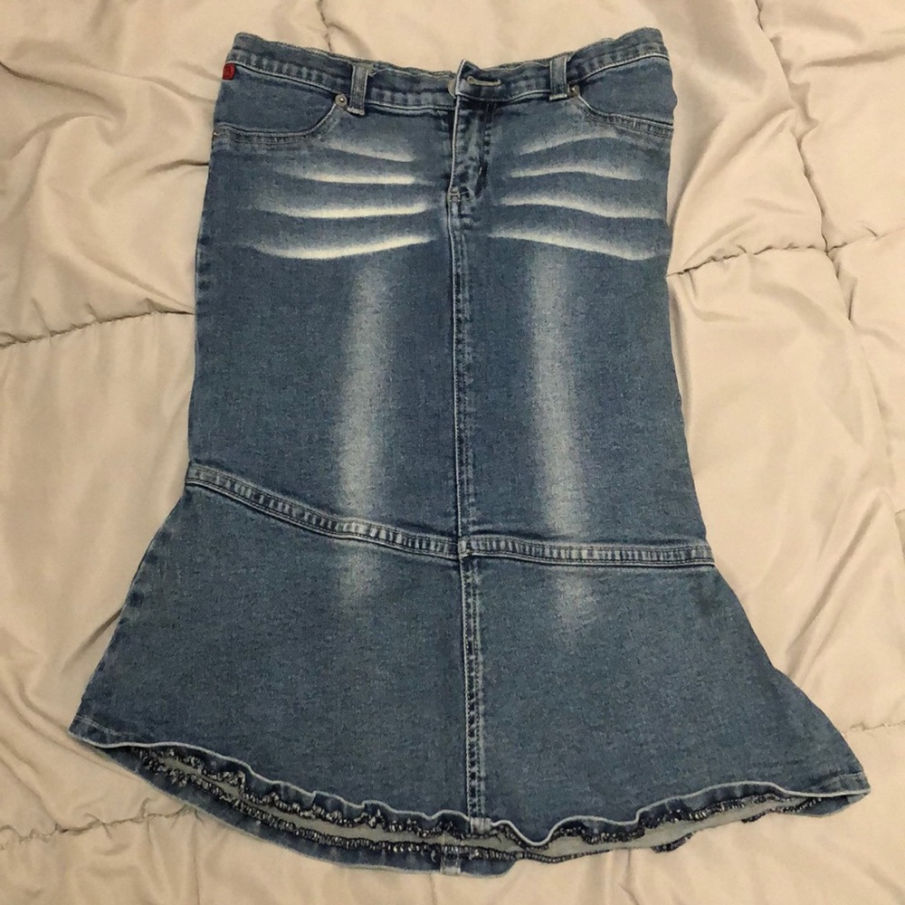 Fit & Flare Denim Skirt